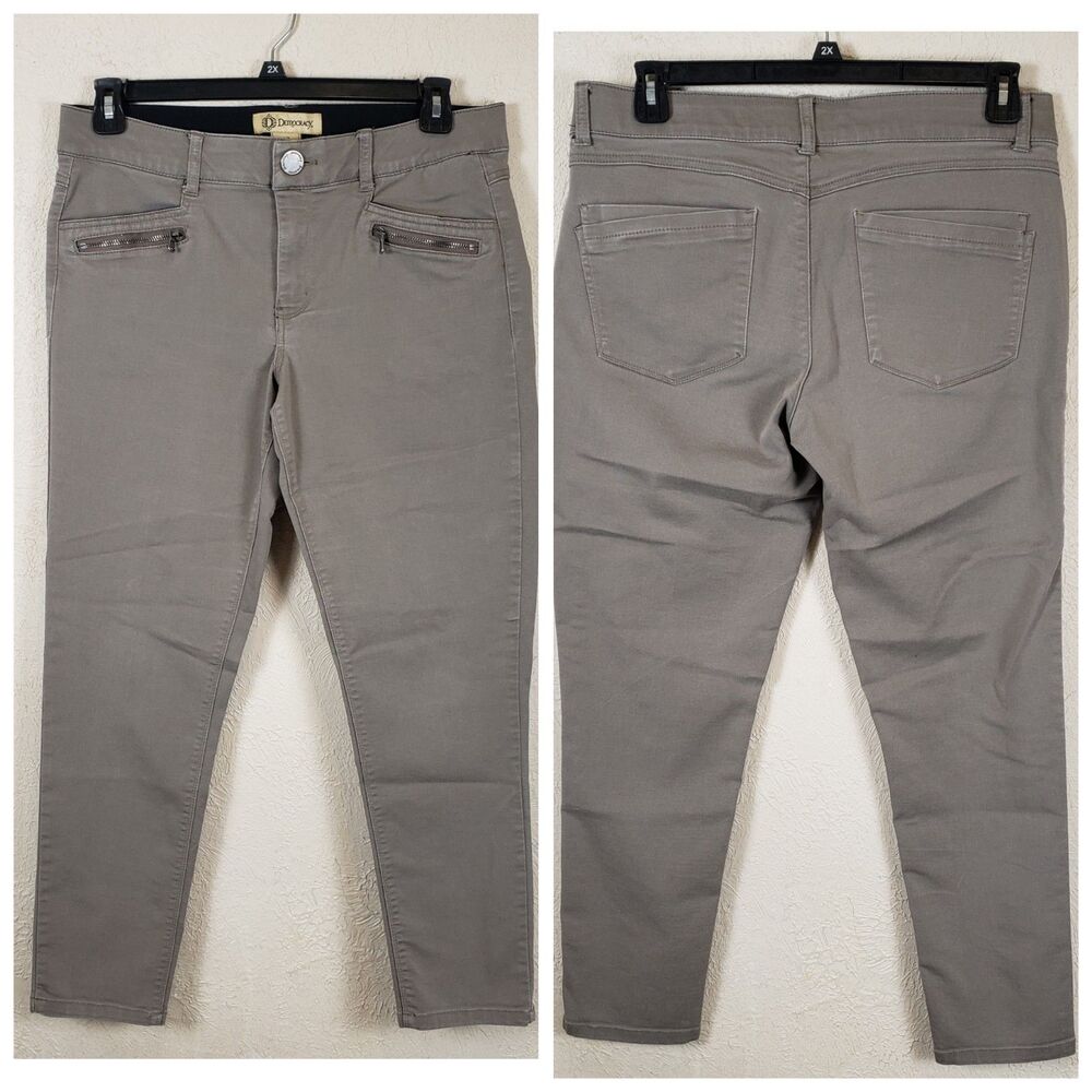 Democracy “Ab” Solution Equality Skinny Pants Taupe Gray Stretch Size 12